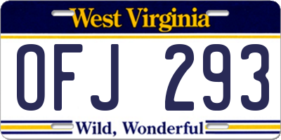 WV license plate OFJ293