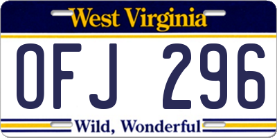 WV license plate OFJ296
