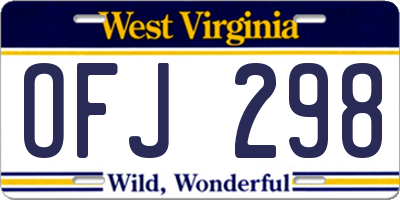 WV license plate OFJ298