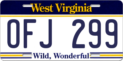 WV license plate OFJ299