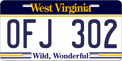 WV license plate OFJ302