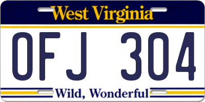WV license plate OFJ304