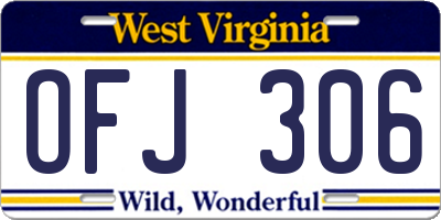 WV license plate OFJ306
