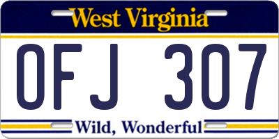 WV license plate OFJ307
