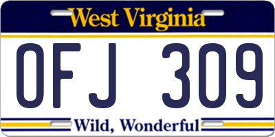 WV license plate OFJ309