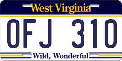 WV license plate OFJ310
