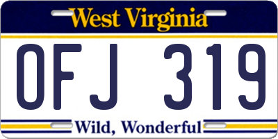 WV license plate OFJ319