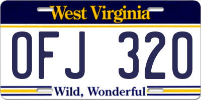 WV license plate OFJ320