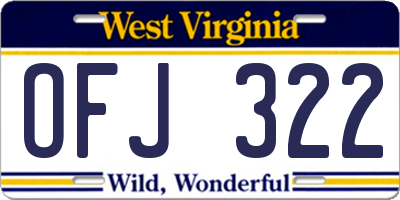 WV license plate OFJ322