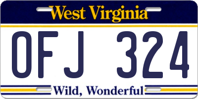 WV license plate OFJ324