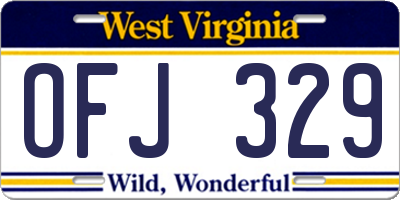 WV license plate OFJ329
