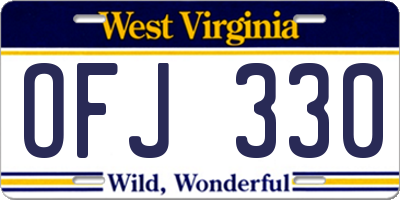 WV license plate OFJ330