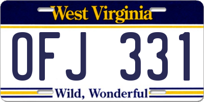 WV license plate OFJ331