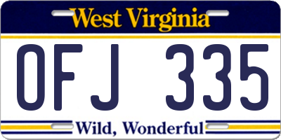 WV license plate OFJ335