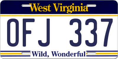 WV license plate OFJ337