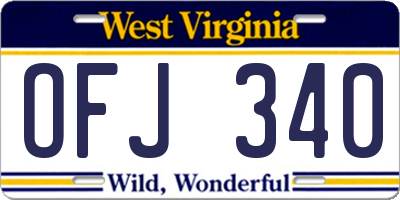 WV license plate OFJ340