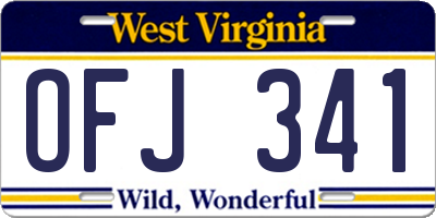 WV license plate OFJ341