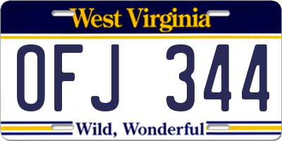 WV license plate OFJ344