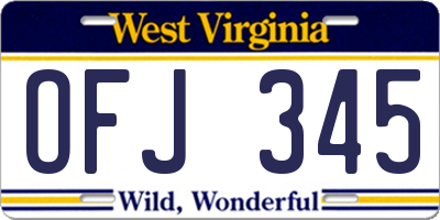 WV license plate OFJ345