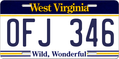 WV license plate OFJ346