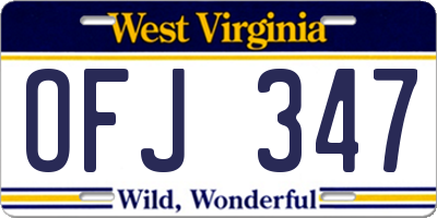 WV license plate OFJ347