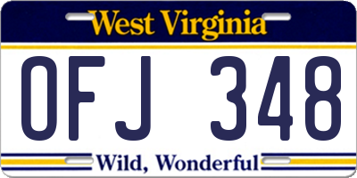 WV license plate OFJ348