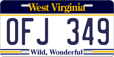 WV license plate OFJ349