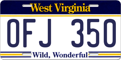 WV license plate OFJ350