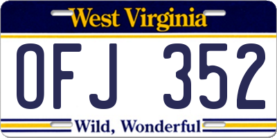 WV license plate OFJ352