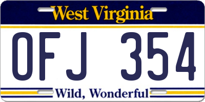 WV license plate OFJ354