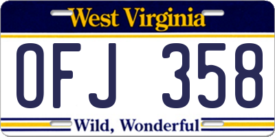 WV license plate OFJ358