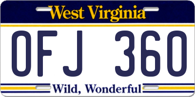 WV license plate OFJ360