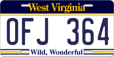 WV license plate OFJ364