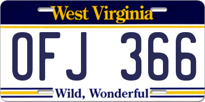 WV license plate OFJ366