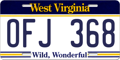 WV license plate OFJ368