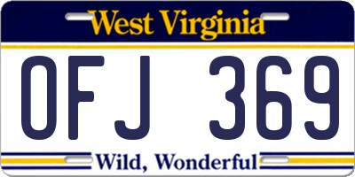 WV license plate OFJ369