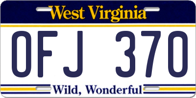 WV license plate OFJ370
