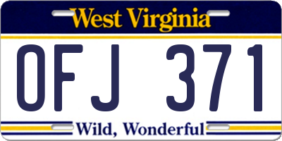 WV license plate OFJ371