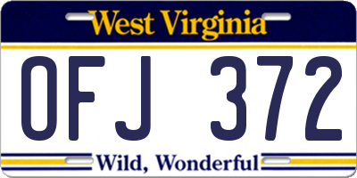 WV license plate OFJ372