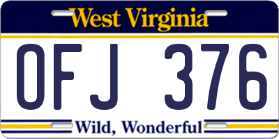 WV license plate OFJ376