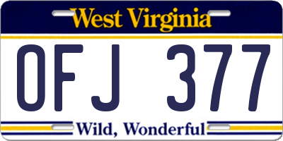 WV license plate OFJ377
