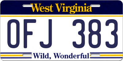 WV license plate OFJ383