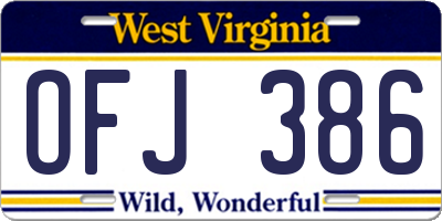 WV license plate OFJ386
