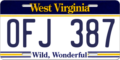 WV license plate OFJ387