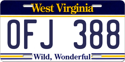 WV license plate OFJ388