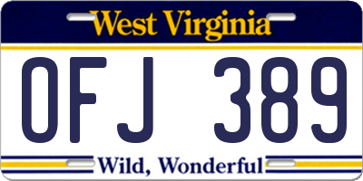 WV license plate OFJ389