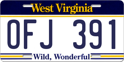 WV license plate OFJ391