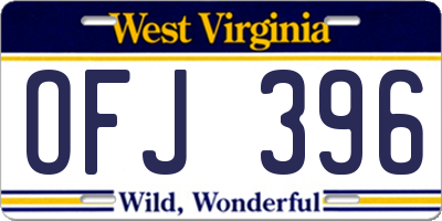 WV license plate OFJ396