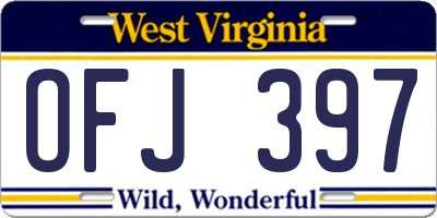 WV license plate OFJ397