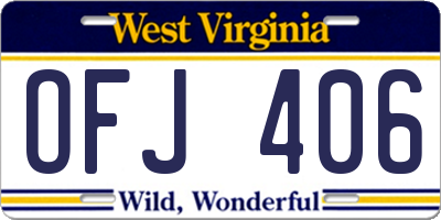 WV license plate OFJ406